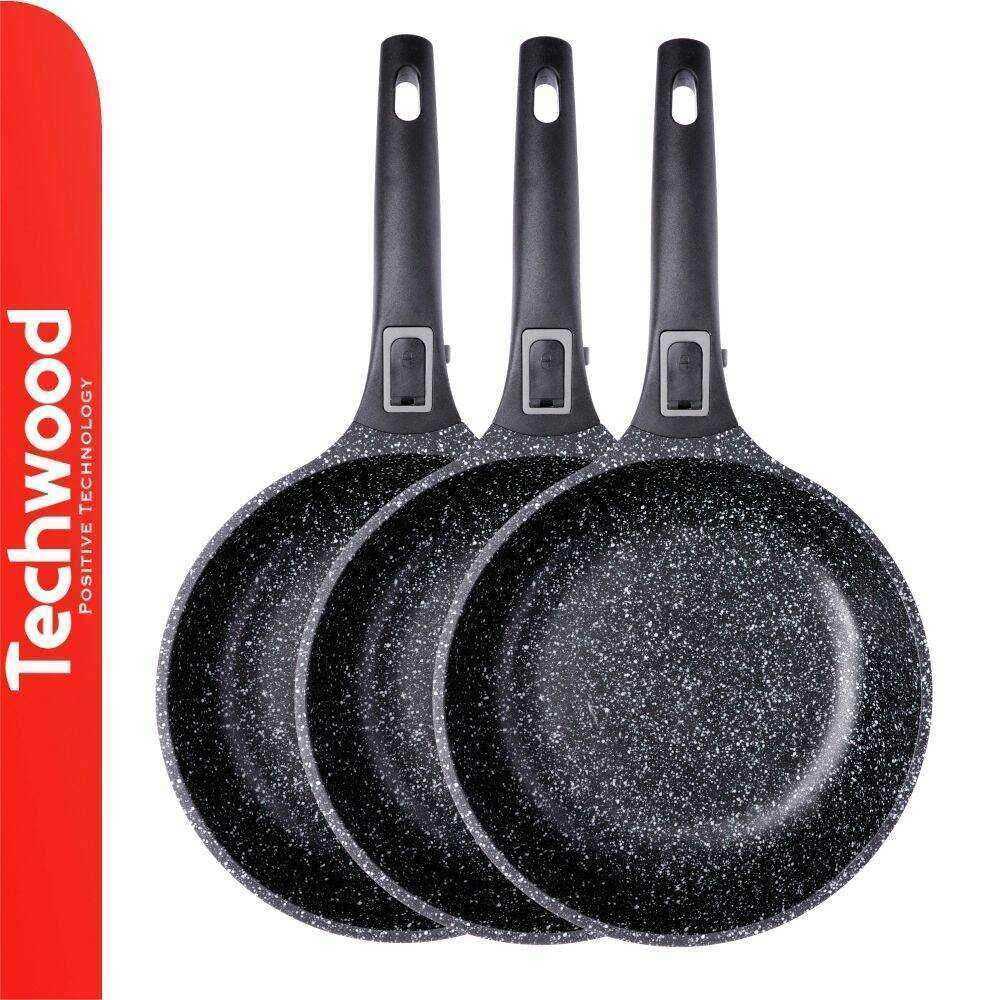 Conjunto 3 Frigideiras Antiaderentes Ø24/Ø26/Ø28cm TECHWOOD - Image 2