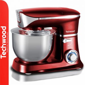 Robô de Cozinha 1300W C/ Taça Inox 6.5L Vermelho TECHWOOD - (TRO-1305)